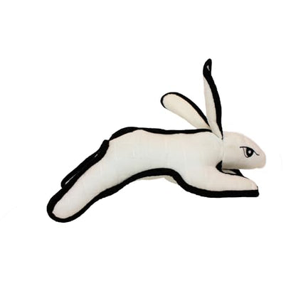 TUFFY World’s Tuffest Soft Dog Toy – Barnyard Series, Rabbit with Squeakers, Large - color: White Rabbit, size: Large