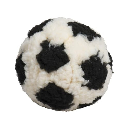 HuggleHounds HuggleFleece Plush Soccer Ball Dog Toy - Dog Fuzzy Ball Toy, Durable Round Soft Fleece, Stuffed Puppy Plush for Small and Large Breeds - 8", Large - size: Large, style: Soccer Ball