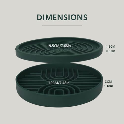 4-in-1 Slow Feeder Dog Bowl and Lick Mat Set, 1 Base and 3 Interchangeable Textured Lids, Suction Base, BPA-Free Silicone, Dishwasher Safe