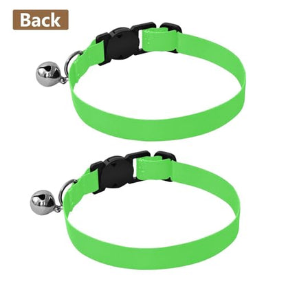 Puppy Collar 2 Pack Small Cat Collar Adjustable 10.6 to 17.1 Inches - color: Cobalt Green