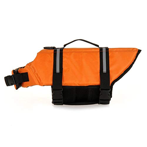 Dog Doggy Life Jacket Life Vest Saver Preserver Reflective Nylon Neoprene Quick Release Adjustable Bandana - color: Orange, size: Medium