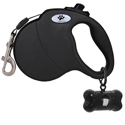 16 ft Retractable Dog Leash for Large Dogs up to 44 lbs,Tangle-Free Nylon Tape,Black M - color: black, size: Medium