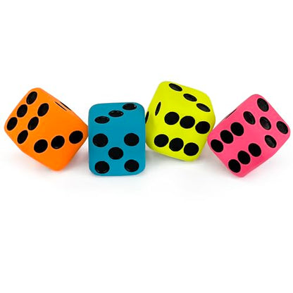 CHIWAVA 4 Pack 1.7" Squeaky Latex Dog Toys Dice Puppy Fetch Interactive Play for Small Dogs