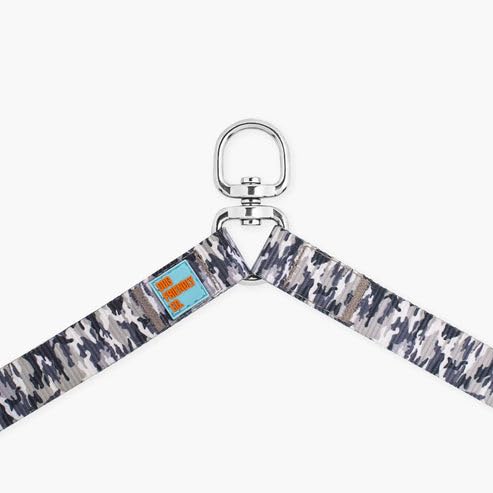 Dog Friendly Co. Leash Splitter | Walk Two Dogs | Complete Control - 360° Swivel, Tangle Free, Adjustable Length, Reflective Webbing, Heavy Duty Clips (Grey Camo) - color: Grey Camo
