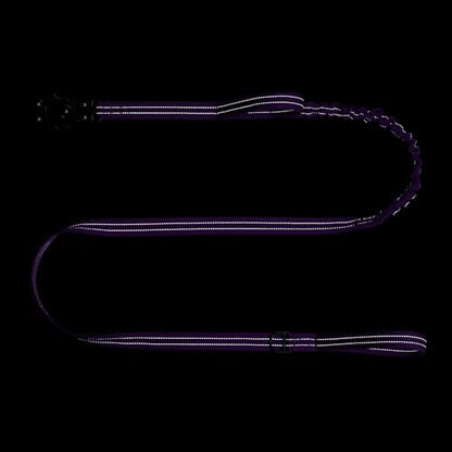 ICEFANG Tactical Dog Leash,K9 Training Walking Bungee Lead with 2 Control Handle,Heavy Duty Quick Release Metal Clasp,for Medium Large Breed (Reflective Purple, 6 FT) - color: Reflective Purple, size: 6 FT