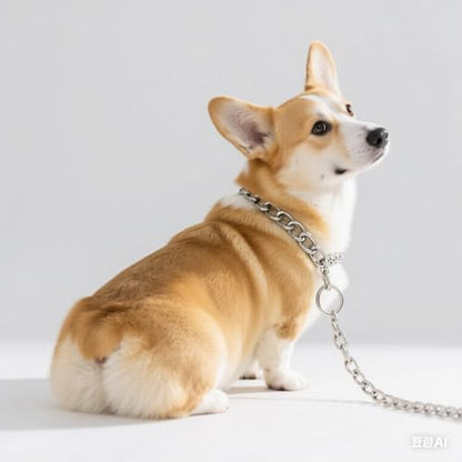 Dog Chain Collars, Metal Choke Link Dog Collar Choker Training Heavy Duty Slip Martingale Puppy Collars for XS Small Medium Large Big XL Breed Dogs (Silver, S(Neck Max 16inch) D2.5mm) - color: Silver, size: S(Neck Max 16inch)D2.5mm