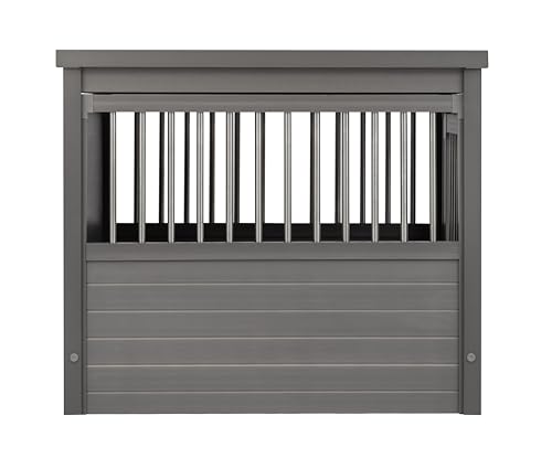 New Age Pet ecoFLEX Pet Crate/End Table, Small, Grey, Model:EHHC405S - color: Grey, size: 23.8"L x 18.2"W x 22.2"H