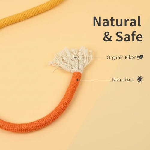 Cat Chew Rope Durable Safe : 3Pcs Natural Organic Cotton Kitten Teething Toy for Indoor Cats, Catnip-Infused Chew Toys for Interactive Boredom Relief & Teeth Cleaning