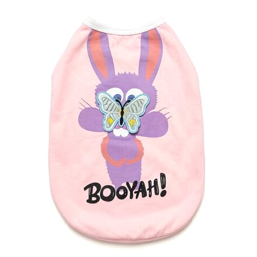 iChoue Pitbull Shirts for Dogs Cartoon Bunny Print Clothes Easter Outfits Costumes Rabbit Vests Cotton Tank Tops French Bulldog English Bully - Pink/Large Plus - color: Print Bunny, size: Large Plus ( 35 - 45 lbs )