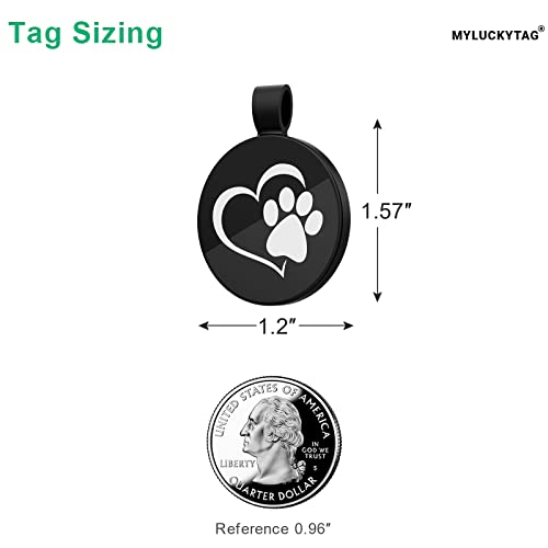 QR Code Pet ID | Personalized Dog & Cat Collar Tag | Online Profile with Instant Scanned Location Alert Email - style: Heart Paw