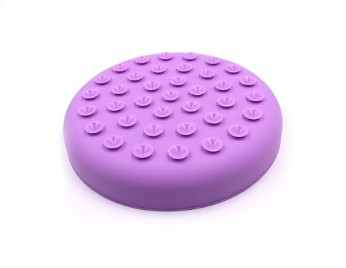 Slow Feeder Bowls for Dogs and Cats, 7.9inch Slow Down Bowl with Suction Cups, Puzzle Pet Bowls Non-Slip Design Dishwasher Microwave Safe 2PCS (Purple+Beige) - color: Purple+Beige