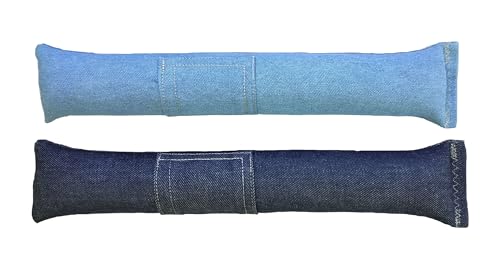 15” (2-Pk) Refillable Catnip Kicker Toy for Cats – Handmade in USA Plush Kick Stick Filled with 1 oz Premium Catnip & Extra Catnip Included – (Dark Denim - Light Demim) - color: Dark Denim - Light Demim