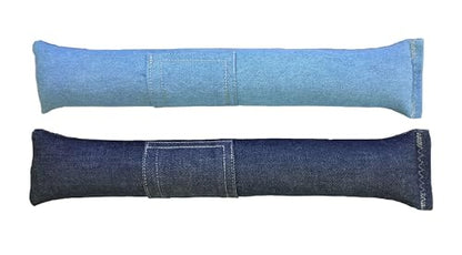 15” (2-Pk) Refillable Catnip Kicker Toy for Cats – Handmade in USA Plush Kick Stick Filled with 1 oz Premium Catnip & Extra Catnip Included – (Dark Denim - Light Demim) - color: Dark Denim - Light Demim