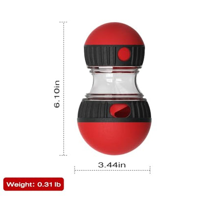 Dog Treat Dispenser Toy, Slow Feeder Enrichment Interactive Toy to Relieve Boredom and Anxiety, Not Suitable for Aggressive Chewers (Red) - color: Red