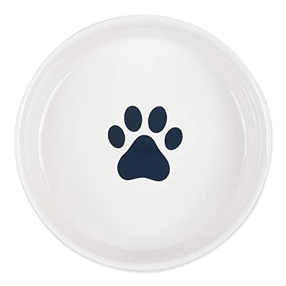 Bone Dry Ceramic Cat Bowls, Microwave & Dishwasher Safe, Large Set, 7.5x2.4, Navy, 2 Count - color: Navy, size: Large Set, 7.5x2.4"