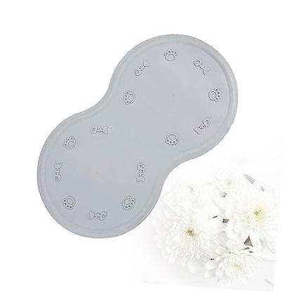 Silicone PET Feeding Mat Non-Slip Base Double Bowl Cat and Dog Food Pad Easy to Clean Waterproof and Sturdy Design for Indoor Use
