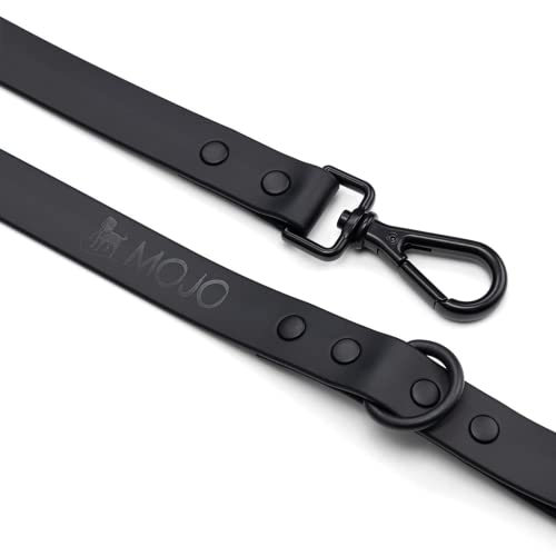 Mojo Pet Supply Hydro Waterproof Dog Leash | Waterproof and Odor Free | Heavy Duty Dog Leash | 4 Feet | Easy to Clean | Black