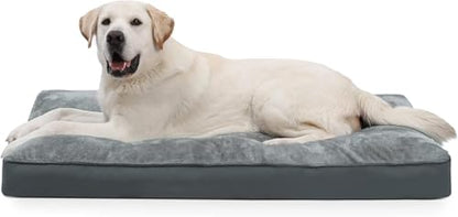 Dog Crate Bed Waterproof Deluxe Plush Dog Beds with Removable Washable Cover Anti-Slip Bottom Pet Sleeping Mattress for Large, Medium, Jumbo, Small Dogs, 41 x 27 inch, Gray - color: Grey, size: 41.0"L x 27.0"W x 3.0"Th