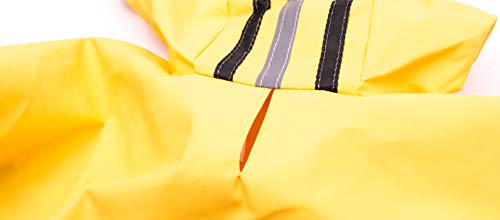 SPOT Rainy Days Slicker - Yellow Dog Rain Jacket With Hood, Reflective Strip for Safety, Leash Hole & Adjustable Velcro Belly Strap, 100% Polyester Water Resistant Pet Raincoat - X-Small, 8in Long - size: X-Small