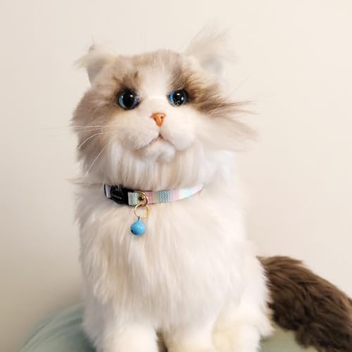 2 Pack Breakaway cat Collars with Bell,Safety Quick Release Pendant Cute Kitten Collar,Adjustable 20-30cm (Rainbow02, 20-30cm) - color: Rainbow02