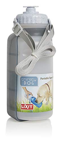 Lixit Hand Held Foldable Travel Hiking Outdoor Watering Bottle Bowl for Dogs (Pack of 2, Granite) - size: Pack of 2