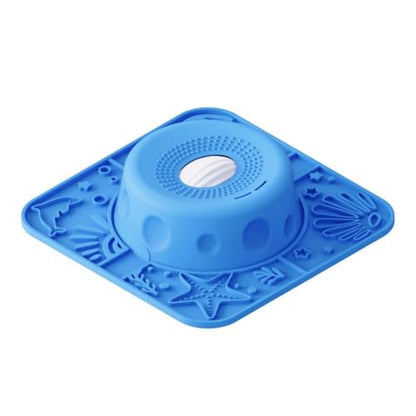 Slow Feeder Dog Lick Bowl with 3 Rolling Ball,Anti-Slip Silicone Puzzle Feeder for Liquid Treats,Bone Broth,Yogurt,Wet Food,Anxiety Relief Enrichment Lick Toy for All Dogs & Cats (Ocean Blue) - color: Ocean Blue