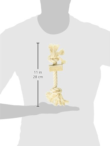 "Scott Pet 5/8"" X 8"" 1 Piece Rope Toy With Antler, Small, White", tan (AB01W) - size: Small