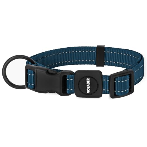 Best Pet Supplies Voyager Reflective Dog Leash or Collar with Neoprene Handle, for Small, Medium, and Large Breed Puppies, Cute and Heavy Duty for Walking, Running and Training - Blue, M - color: Collar (Blue), size: M (13" - 20.5")