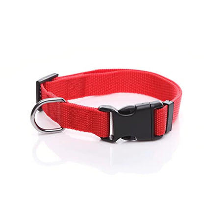 SALO Nylon Dog Collar, Adjustable Dog Collars for Medium Large Dogs, 1 Inch Wide (1" x 16-23", Red) - color: Red, size: 1"x 16-23"