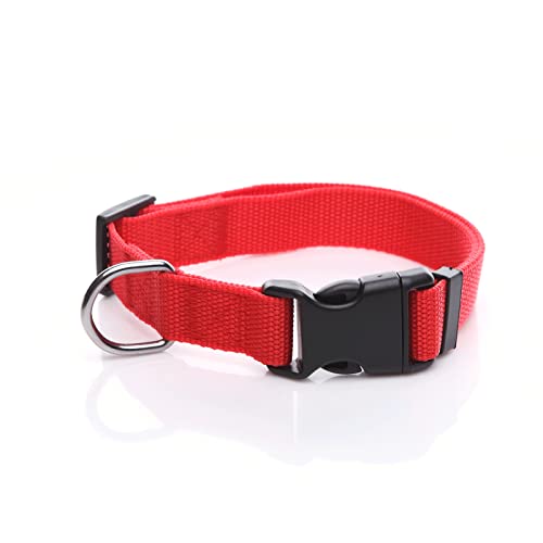 SALO Nylon Dog Collar, Adjustable Dog Collars for Medium Large Dogs, 1 Inch Wide (3/4" x 14-21", Red) - color: Red, size: 3/4"x 14-21"