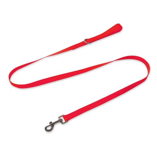 Waterproof Dog Leash, 5/6 FT Durable Odor-Proof Dog Leashes with Strong Metal Hooks Fits Small Medium or Large Dogs (Red, 6FT - 1 inch Width) - color: Red, size: 6FT - 1 inch Width