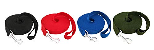 TAIDA 20ft 30ft 40ft 50ft Nylon Long Training Dog Leash for Small Medium Large Dogs, Long leashes Dog/Puppy Lead for Obedience Recall Training, Camping, or Backyard, 1 inch Wide (40 Foot, Red)