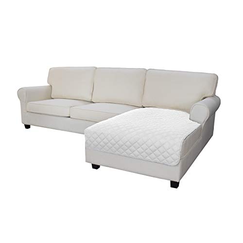 Easy-Going Sectional Couch Covers for Dogs L Shape Sofa Cover Reversible Sofa Slipcover Chaise Lounge Cover Furniture Protector Cover for Pets Dog Cat (42 x 52 inches, White/White) - color: White/White, size: 42" x 52"