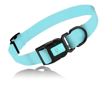 Waterproof Dog Collars,Easy Clean Collar,Adjustable Dog Collars for Small,Medium, Large Dogs(Lake Blue, L) - color: Lake Blue, size: L