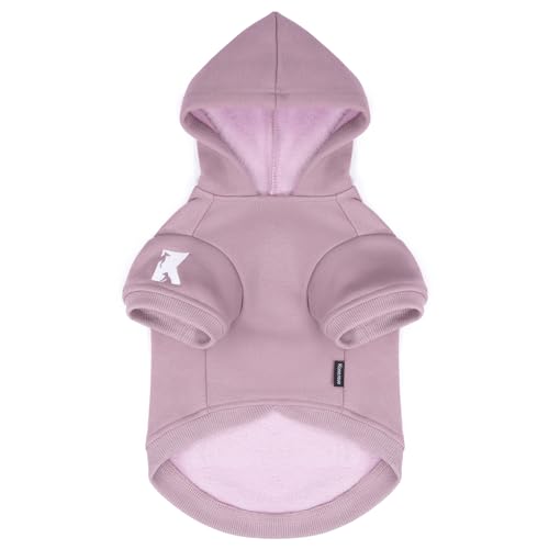 Dog Hoodie & Cat Sweater, Warm Fleece Hooded Sweatshirt with Pocket for Small to Large Pets, Cozy Winter Outfit, Purple, S - color: Purple, size: S-(2~7lb) | Chest(~13")