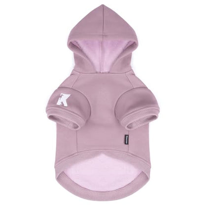 Dog Hoodie & Cat Sweater, Warm Fleece Hooded Sweatshirt with Pocket for Small to Large Pets, Cozy Winter Outfit, Purple, S - color: Purple, size: S-(2~7lb) | Chest(~13")