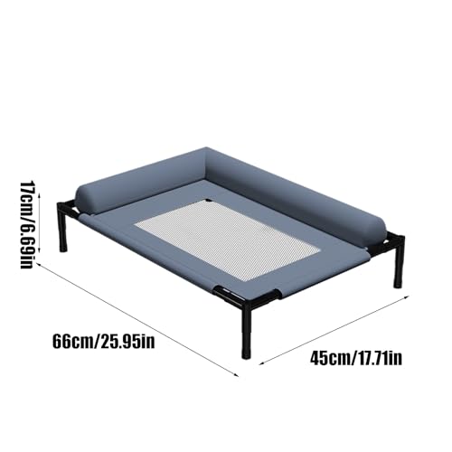 Dog Cot - Breathable Elevated Dog Cooling Bed, Washable Pet Sofa for Sleeping Play | Summer Hot Weather Puppy Senior Kitty Bunny Home Bedroom Living Room Offices Patio Backyard - color: Blue