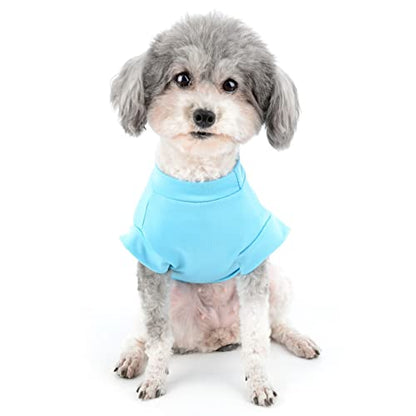 Zunea Small Dogs Shirts Quick Dry Summer T-Shirts Cooling Puppy Clothes Soft Sleeveless Vest Tank Top Breathable Stretchy Pet Girls Boys Chihuahua Apparel Sun Protection for Hot Weather Blue S - color: blue, size: S
