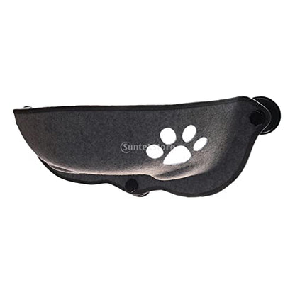 Gazechimp Cat Hammocks for Car with Window, Sill Sill Seat with Washable Cushion, Suction Cups Space Saving, Rest Seat, Grey