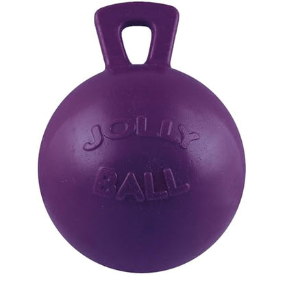 Jolly Pets Tug-n-Toss Heavy Duty Dog Toy Ball with Handle, 4.5 Inches/Small, Purple - color: Purple, size: Small (4.5 in)
