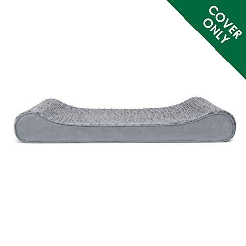 Furhaven Replacement Dog Bed Cover Ultra Plush Faux Fur & Suede Contour Luxe Lounger, Machine Washable - Gray, Jumbo (X-Large) - color: Ultra Plush (Gray), size: Jumbo, style: Jumbo (Pack of 1)