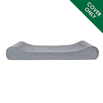 Furhaven Replacement Dog Bed Cover Ultra Plush Faux Fur & Suede Contour Luxe Lounger, Machine Washable - Gray, Jumbo (X-Large) - color: Ultra Plush (Gray), size: Jumbo, style: Jumbo (Pack of 1)