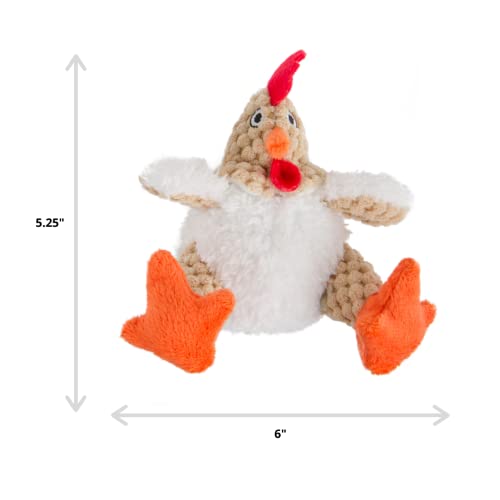 goDog Checkers Just For Me Fat Rooster Squeaky Plush Dog Toy, Chew Guard Technology - White, Mini - color: Checkers - Fat Rooster (White), size: Mini