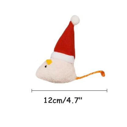 6-Pack Catnip Cat Mice Toys with Cute Christmas Hats - Holiday Cat Plush Toy Set for Cats & Kittens, Festive Interactive Catnip Mice for Indoor Cats, Durable & Fun Christmas-Themed Cat Toys-Style 2 - size: 6 Upright hat Christmas mice