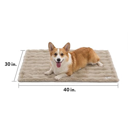 Paw Inspired Waterproof Dog Blanket, Soft Faux Fur Throw with Fur-Resistant Fleece, Washable Pet Blanket, Waterproof Protection for Couch, Bed, Furniture, Crate, Car (40x30, Tan) - color: Tan, size: 40x30"