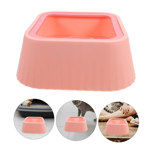 Toddmomy Innovative Cat and Dog Water Bowl No Spill Floating Design Abs Material for Cats Small Dogs Puppies - color: Pink