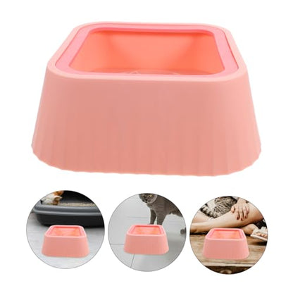 Toddmomy Innovative Cat and Dog Water Bowl No Spill Floating Design Abs Material for Cats Small Dogs Puppies - color: Pink