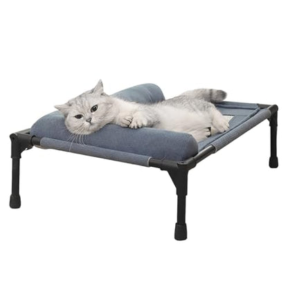 Dog Cot - Breathable Elevated Dog Cooling Bed, Washable Pet Sofa for Sleeping Play | Summer Hot Weather Puppy Senior Kitty Bunny Home Bedroom Living Room Offices Patio Backyard - color: Blue