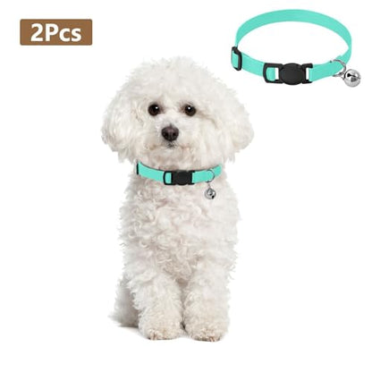 Aqua Blue Pet Collars for Cats, 2 Pack Bell Collar for Small Dogs - color: Aqua Blue