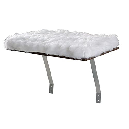 Etna Window Mount Cat Perch - Window Sill Shelf, Padded Cat Wall Bed, Space Saving Furniture for Pets, Removable Faux Sheepskin Cover, Holds 20-35 Pounds